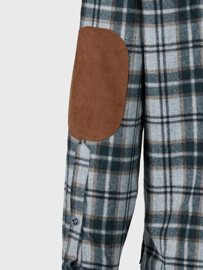 Sport Shirts Mens Paul Stuart Wool Plaid Overshirt Grey