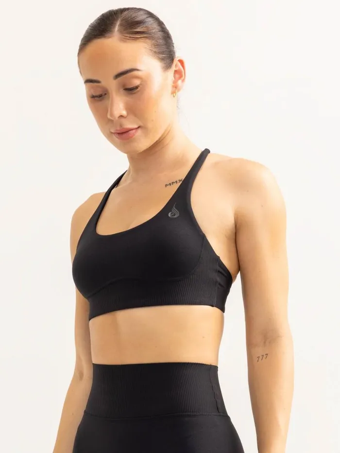 Sports Bras Womens Ryderwear Activate Scoop Neck Sports Bra Black