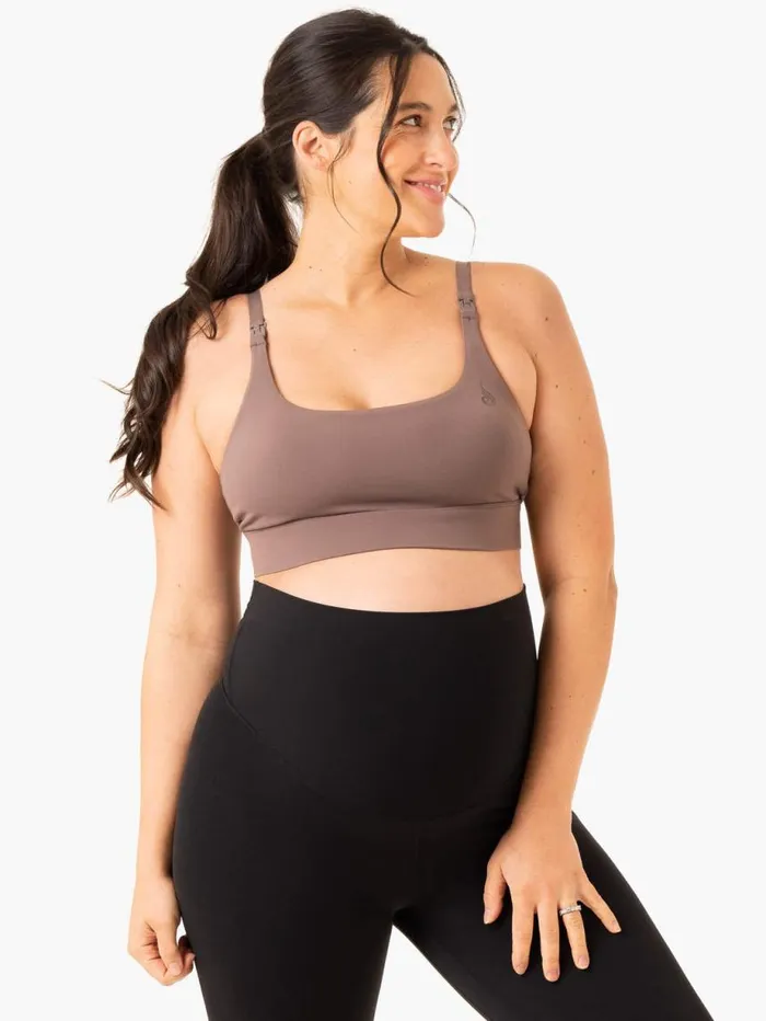 Sports Bras Womens Ryderwear Active Bump Sports Bra Chocolate
