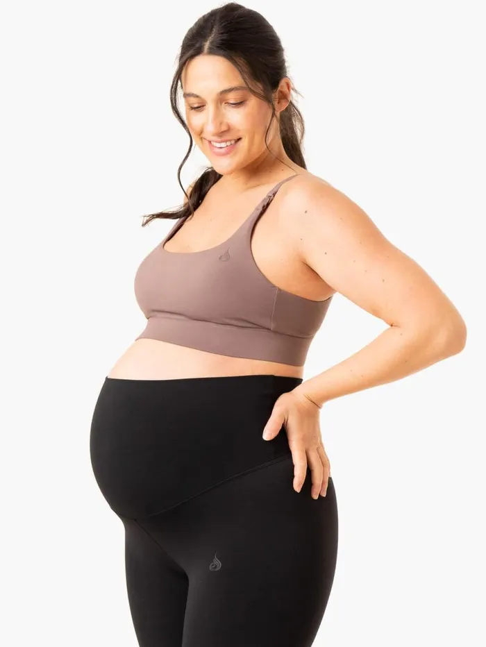 Sports Bras Womens Ryderwear Active Bump Sports Bra Chocolate