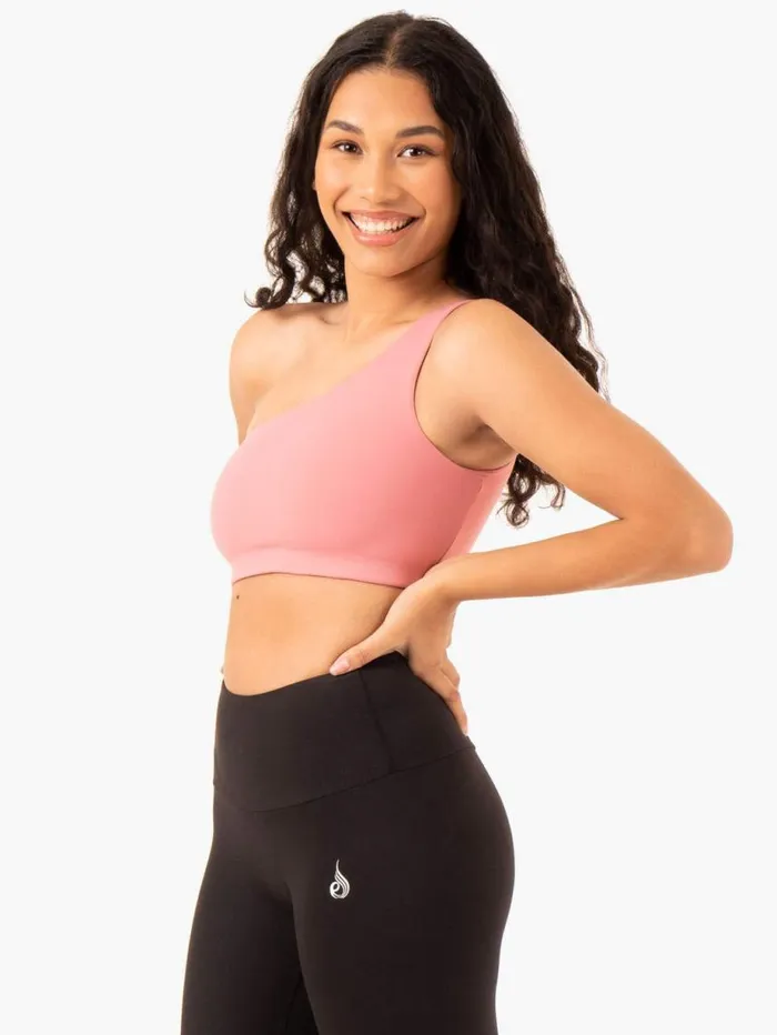 Sports Bras Womens Ryderwear Adapt One Shoulder Sports Bra Blush Pink