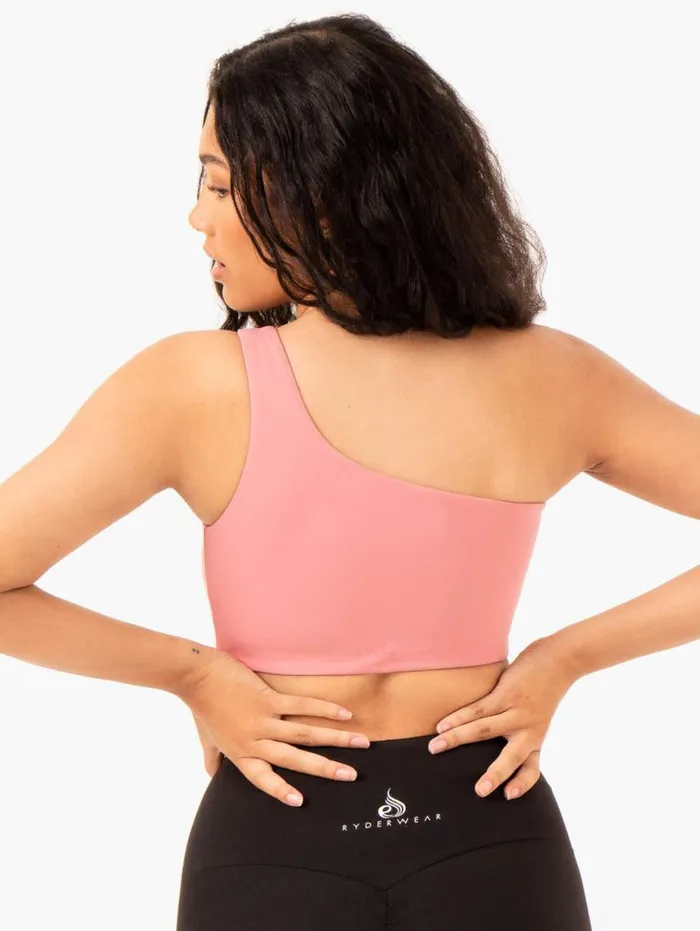 Sports Bras Womens Ryderwear Adapt One Shoulder Sports Bra Blush Pink