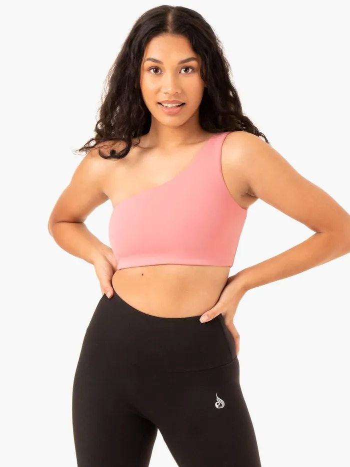 Sports Bras Womens Ryderwear Adapt One Shoulder Sports Bra Blush Pink