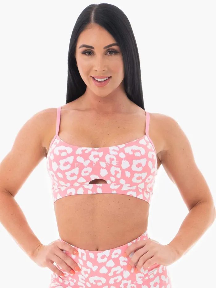 Sports Bras Womens Ryderwear Animal Sports Bra Pink Leopard