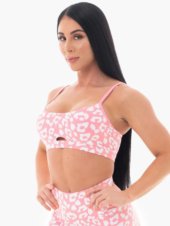 Sports Bras Womens Ryderwear Animal Sports Bra Pink Leopard