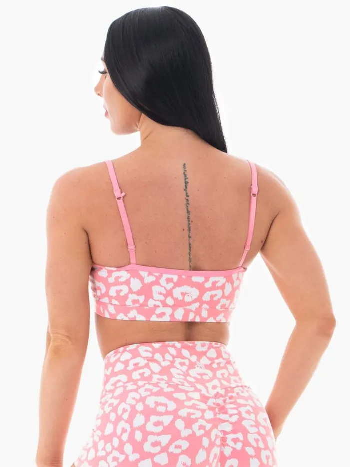 Sports Bras Womens Ryderwear Animal Sports Bra Pink Leopard