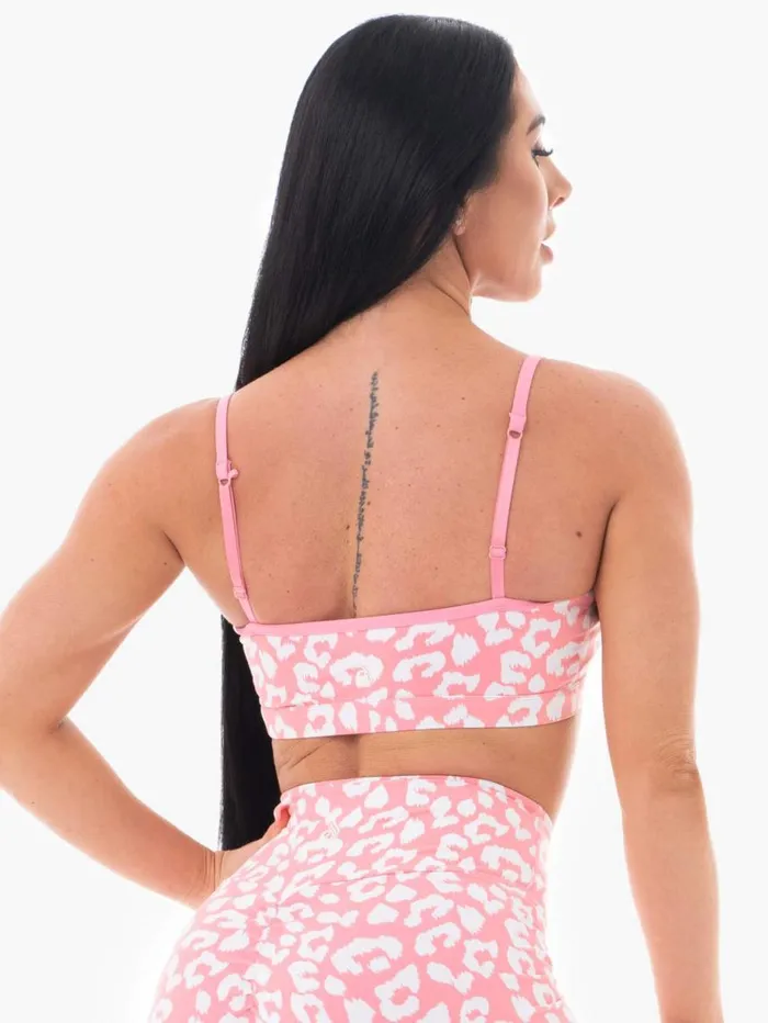 Sports Bras Womens Ryderwear Animal Sports Bra Pink Leopard