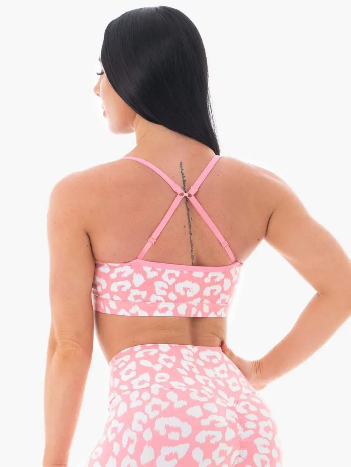 Sports Bras Womens Ryderwear Animal Sports Bra Pink Leopard