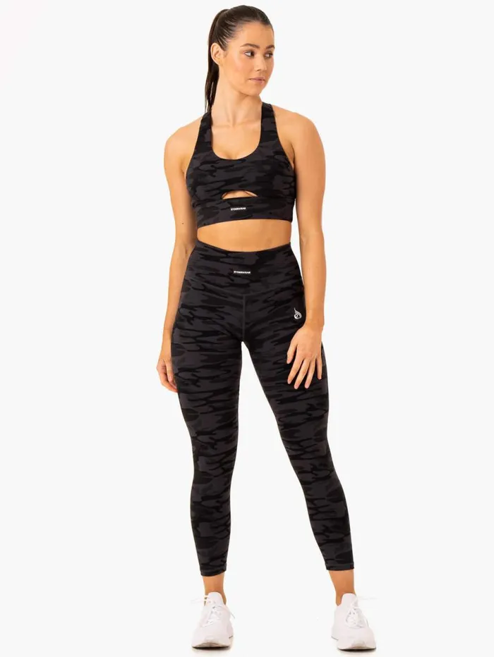 Sports Bras Womens Ryderwear Base Racer Back Sports Bra Black Camo