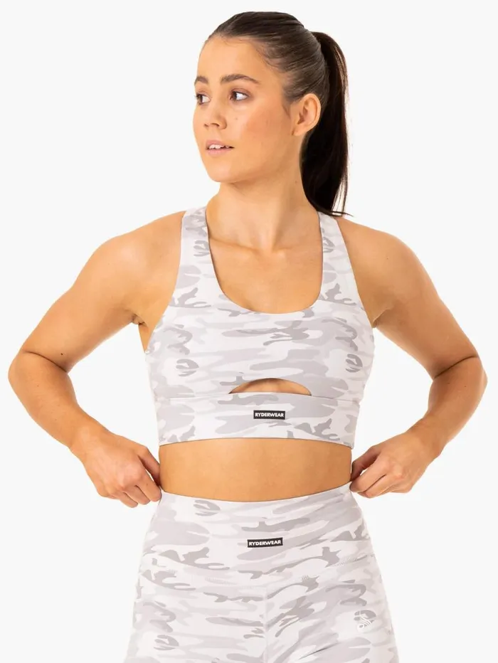 Sports Bras Womens Ryderwear Base Racer Back Sports Bra Grey Camo
