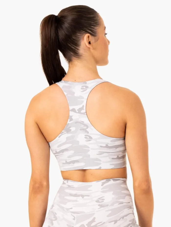 Sports Bras Womens Ryderwear Base Racer Back Sports Bra Grey Camo