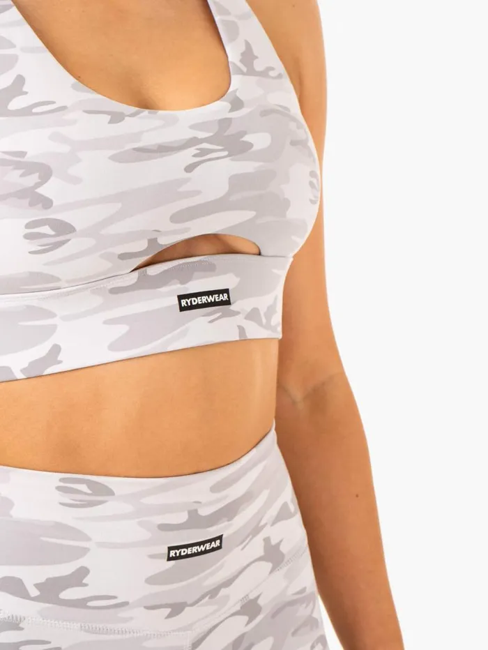 Sports Bras Womens Ryderwear Base Racer Back Sports Bra Grey Camo