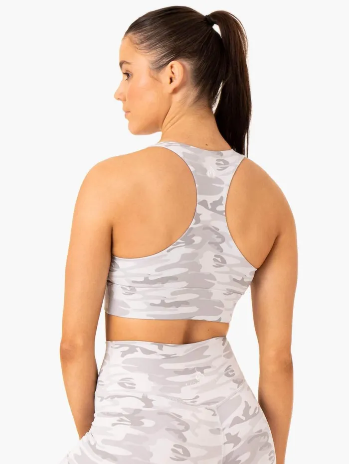 Sports Bras Womens Ryderwear Base Racer Back Sports Bra Grey Camo