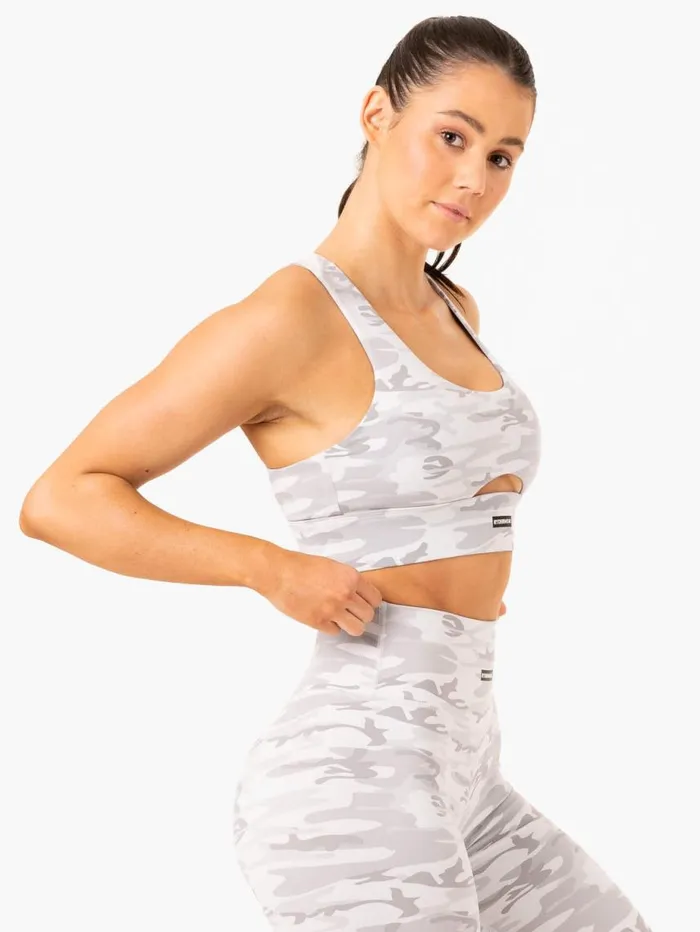 Sports Bras Womens Ryderwear Base Racer Back Sports Bra Grey Camo