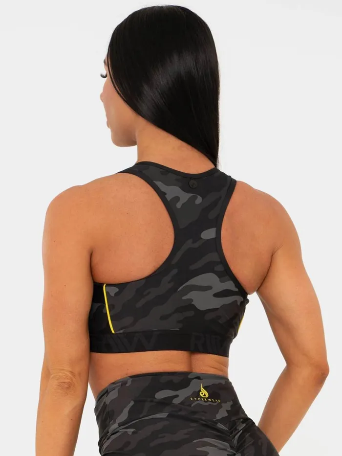 Sports Bras Womens Ryderwear BFCAMO Zip Up Sports Bra Camo