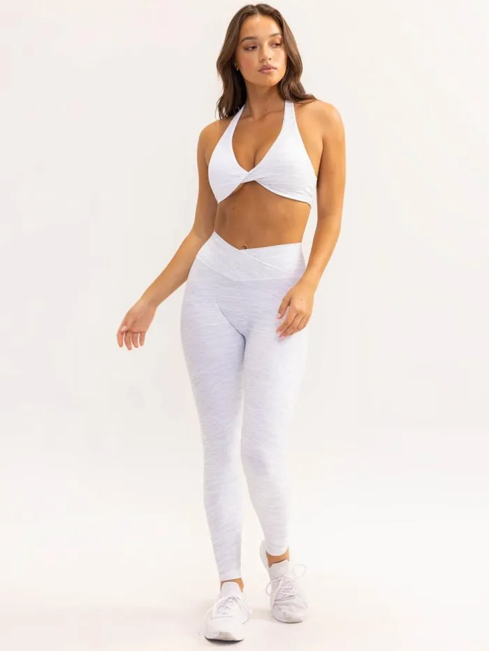 Sports Bras Womens Ryderwear Duo Halter Twist Sports Bra Snow Marlwhite