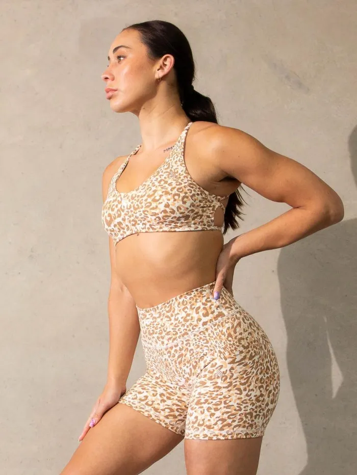Sports Bras Womens Ryderwear Empower Sports Crop Vanilla Leopard