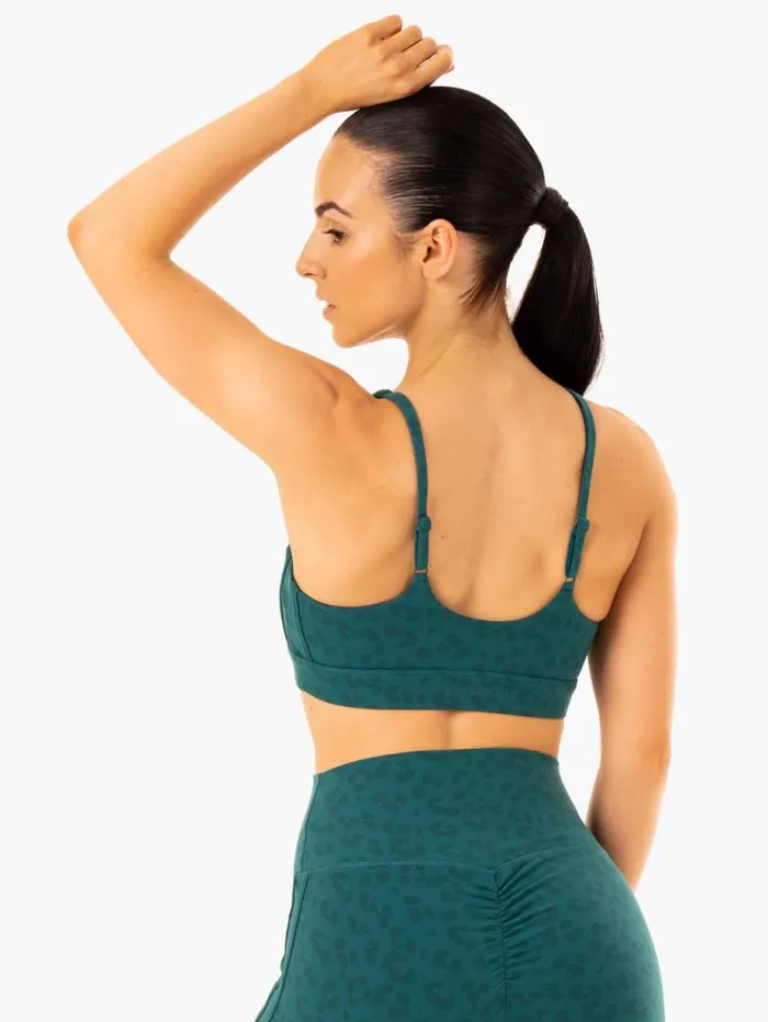 Sports Bras Womens Ryderwear Evolution Sports Bra Teal Leopard