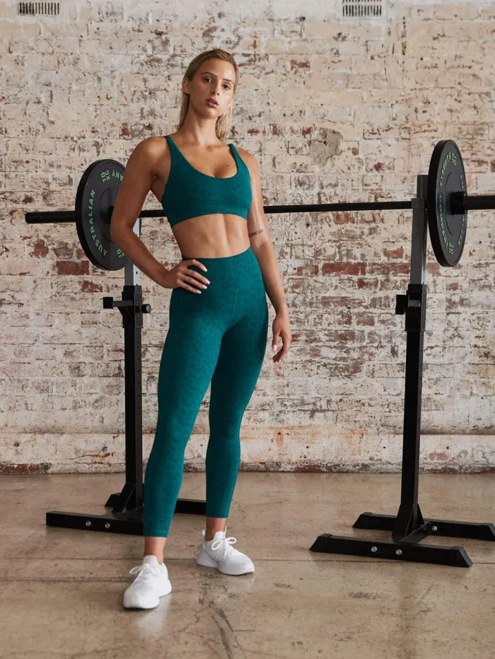 Sports Bras Womens Ryderwear Evolution Sports Bra Teal Leopard