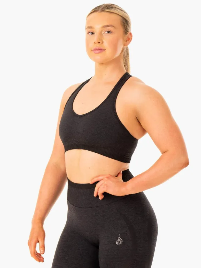 Sports Bras Womens Ryderwear Excel Seamless Sports Bra Black Marl