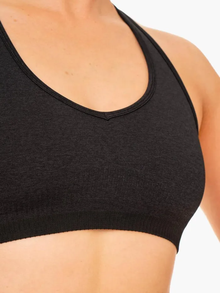 Sports Bras Womens Ryderwear Excel Seamless Sports Bra Black Marl