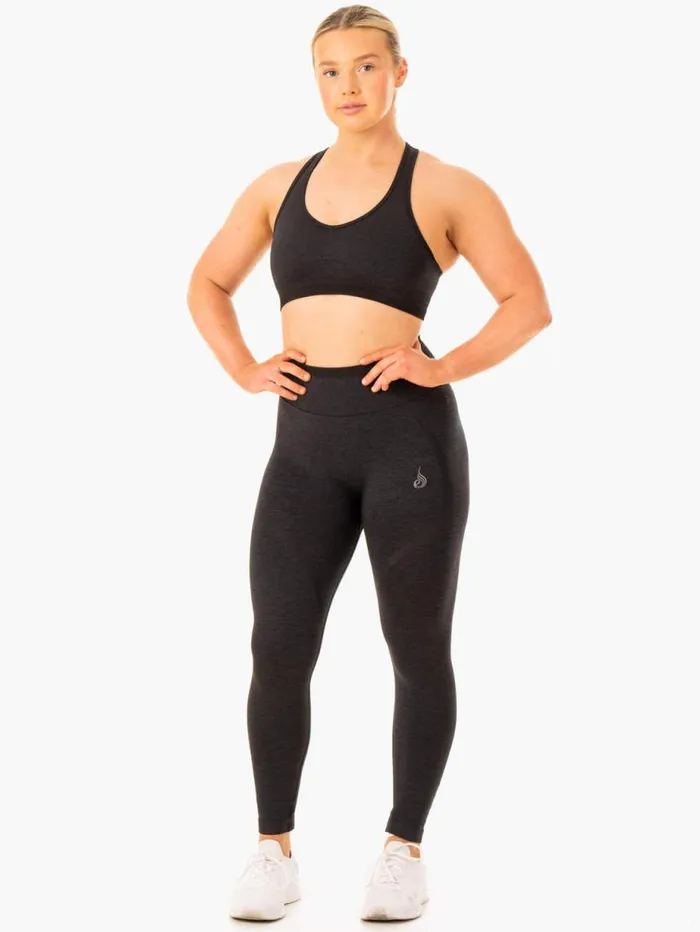 Sports Bras Womens Ryderwear Excel Seamless Sports Bra Black Marl