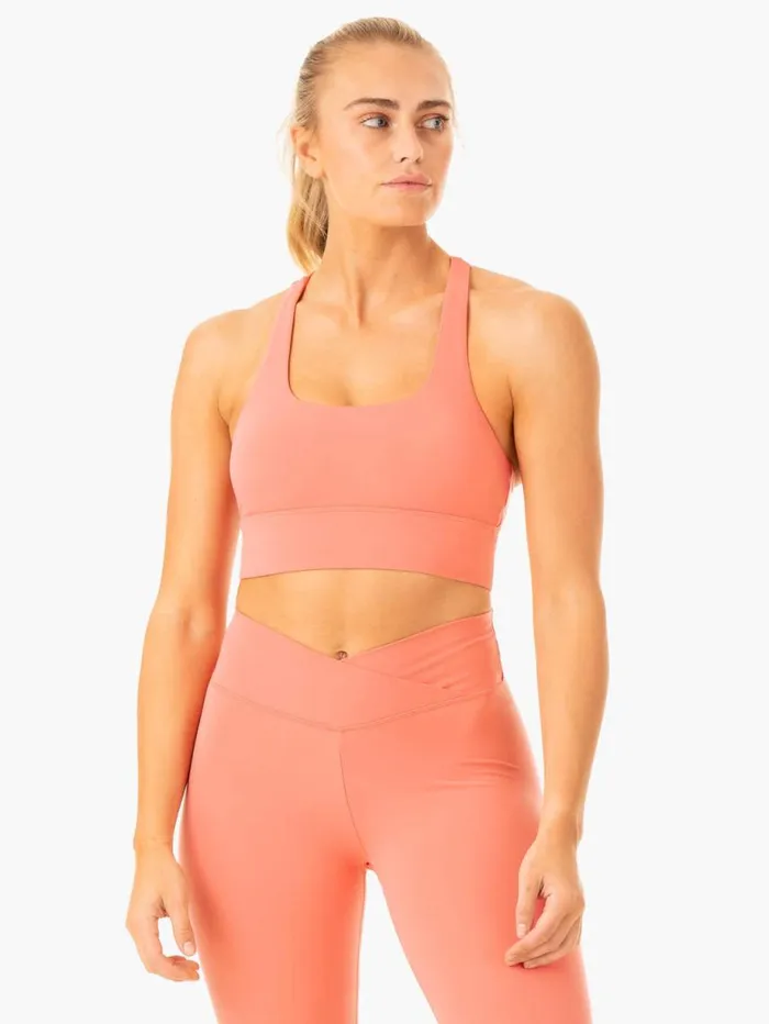 Sports Bras Womens Ryderwear Flow Square Neck Sports Bra Rose Pink