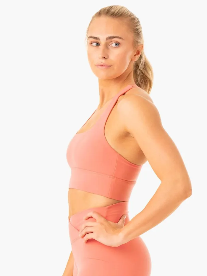 Sports Bras Womens Ryderwear Flow Square Neck Sports Bra Rose Pink