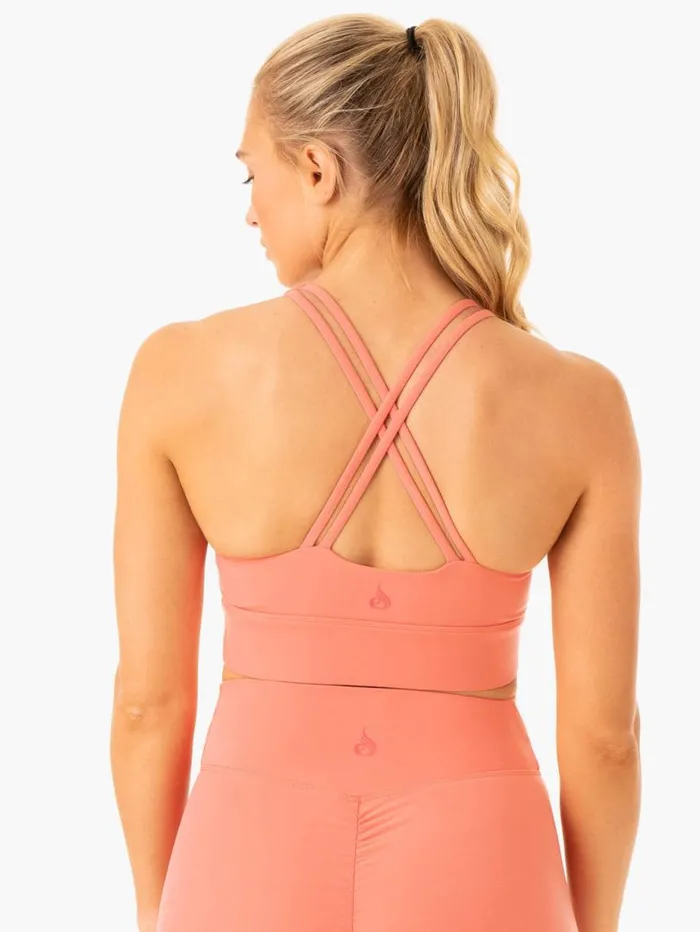 Sports Bras Womens Ryderwear Flow Square Neck Sports Bra Rose Pink