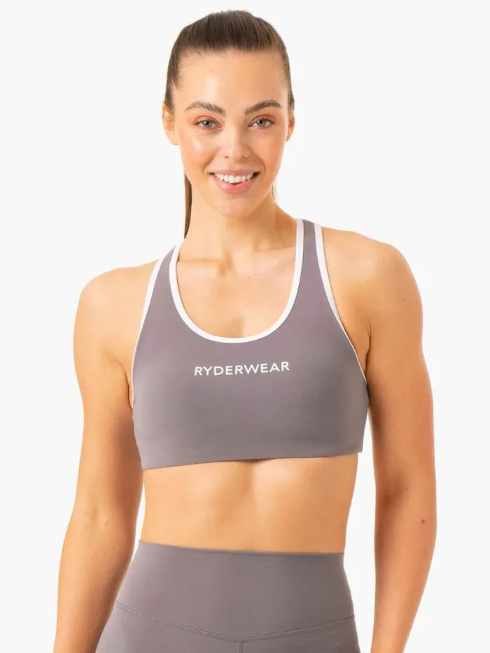 Sports Bras Womens Ryderwear Frequency High Impact Sports Bra Smoke Grey