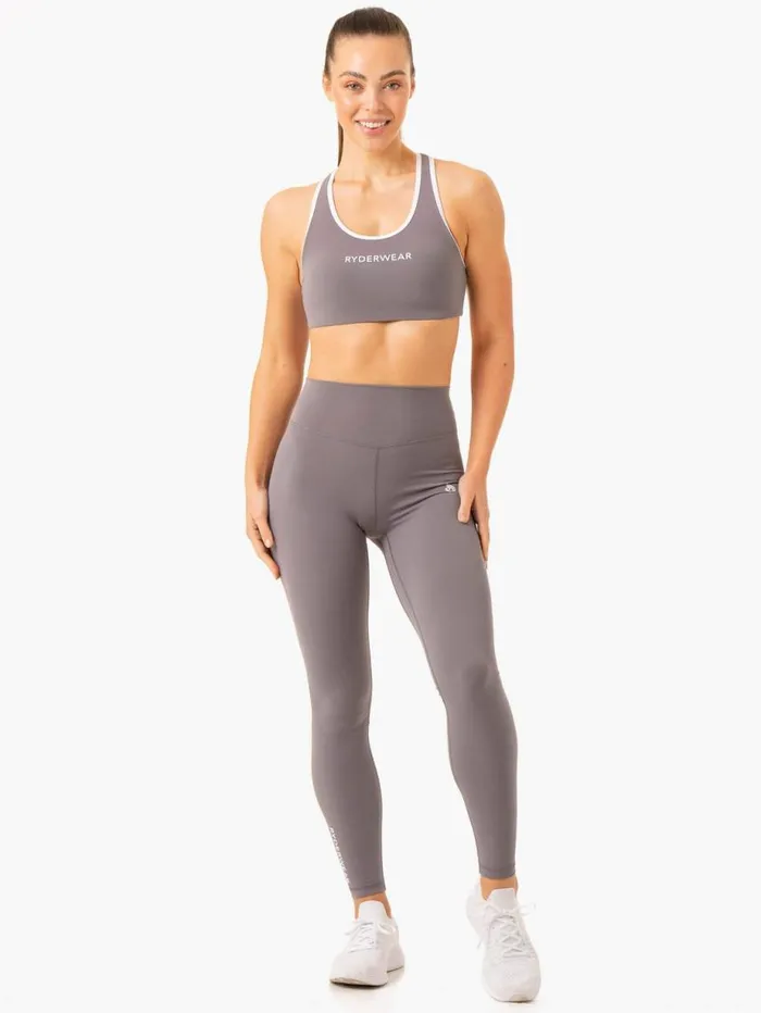 Sports Bras Womens Ryderwear Frequency High Impact Sports Bra Smoke Grey
