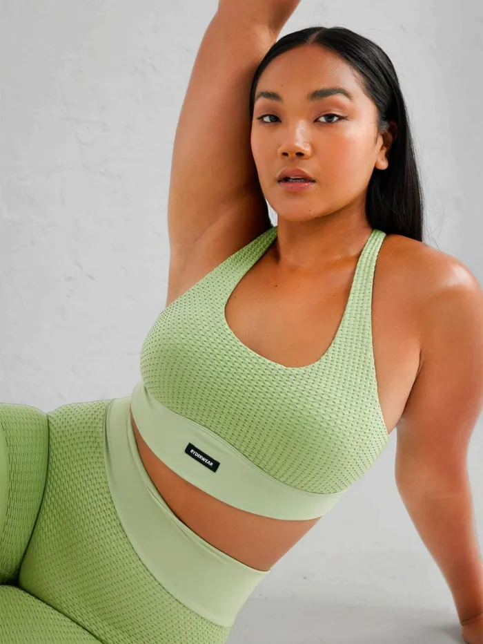Sports Bras Womens Ryderwear Honeycomb Seamless Sports Bra Sage