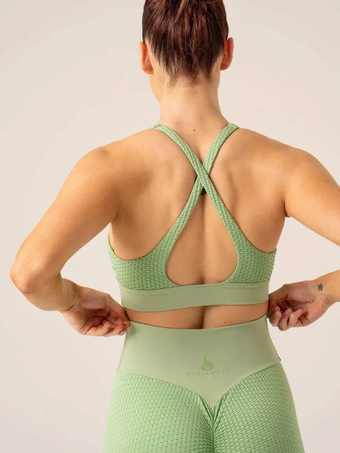 Sports Bras Womens Ryderwear Honeycomb Seamless Sports Bra Sage