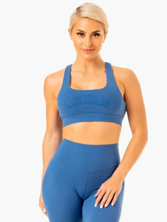 Sports Bras Womens Ryderwear Knockout Racer Back Sports Bra Blue