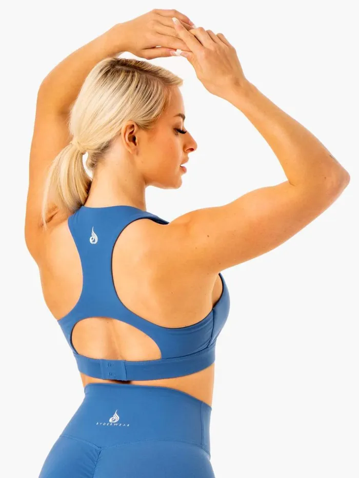 Sports Bras Womens Ryderwear Knockout Racer Back Sports Bra Blue