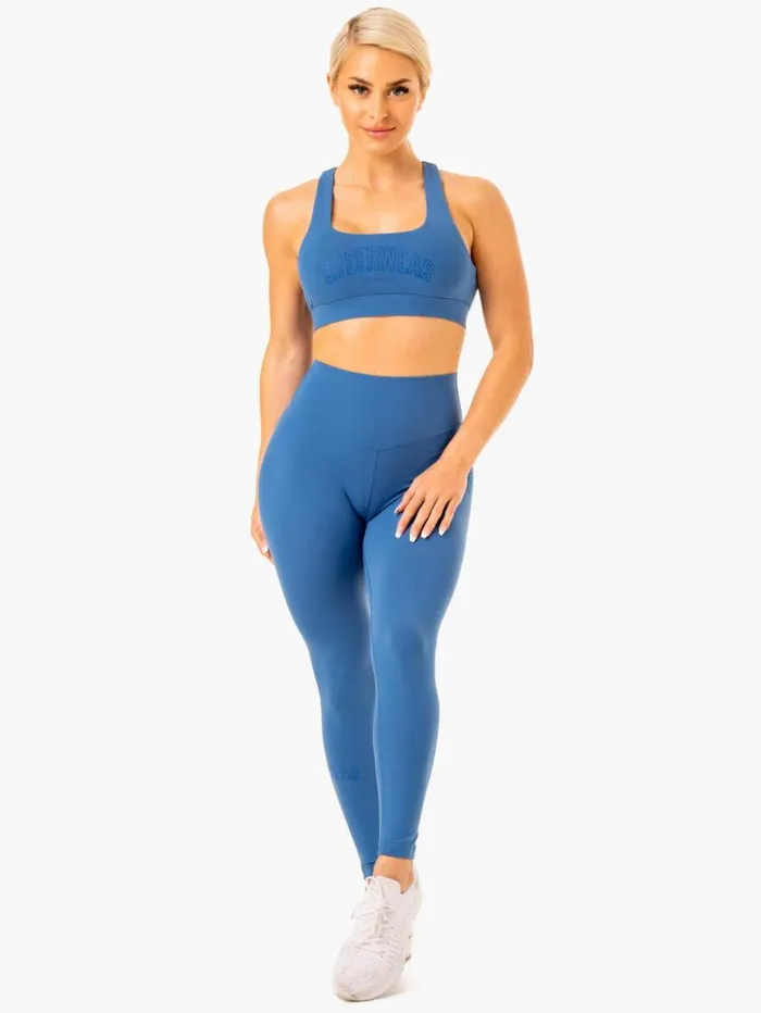 Sports Bras Womens Ryderwear Knockout Racer Back Sports Bra Blue