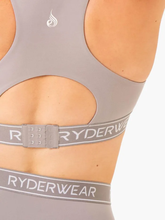 Sports Bras Womens Ryderwear Level Up High Impact Sports Bra Steel Grey