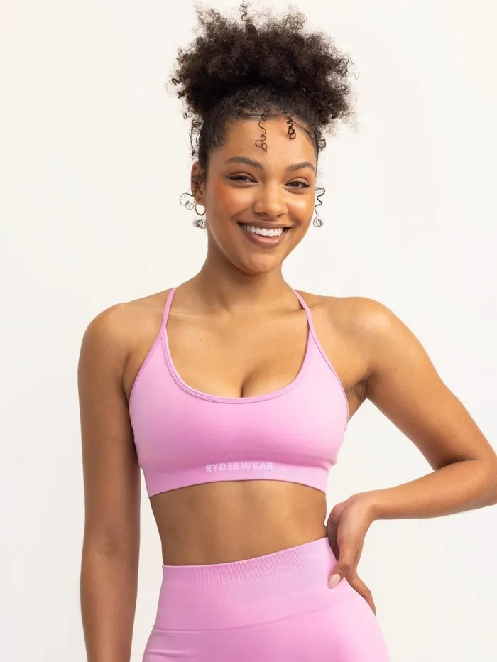 Sports Bras Womens Ryderwear Lift 20 Seamless Sports Bra Musk Pink