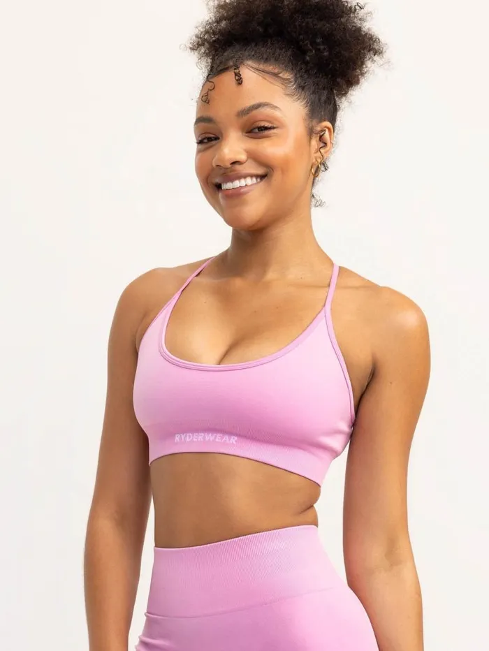 Sports Bras Womens Ryderwear Lift 20 Seamless Sports Bra Musk Pink