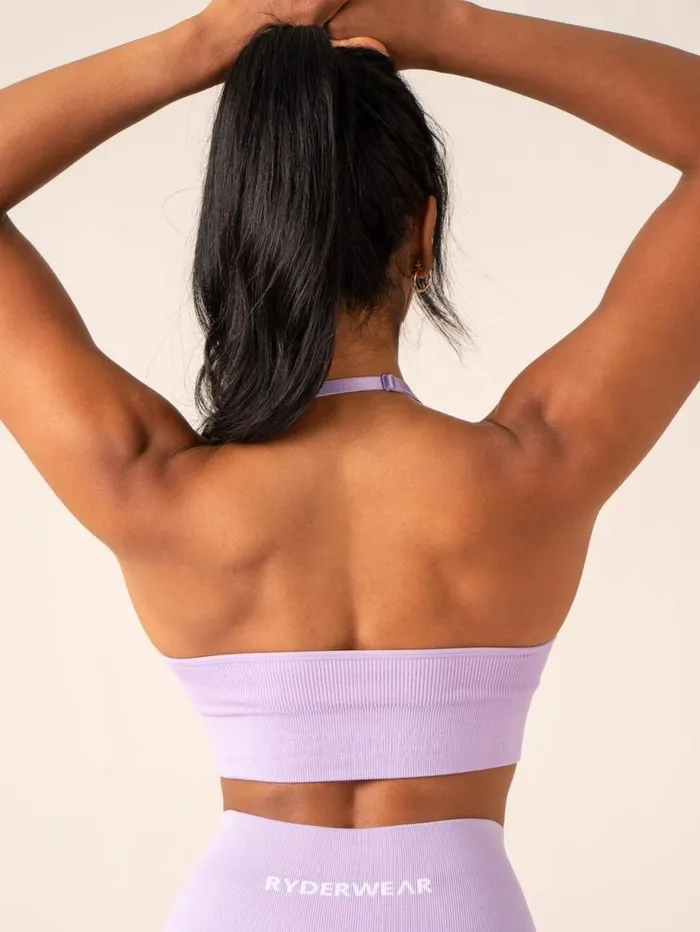 Sports Bras Womens Ryderwear Lift Rib Seamless Halter Sports Bra Lavender