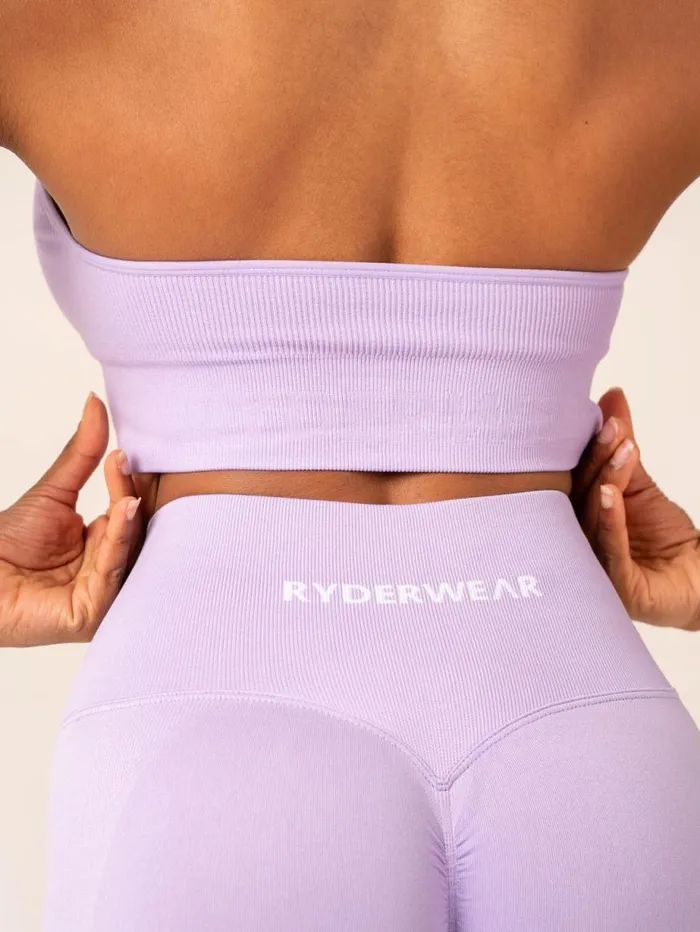 Sports Bras Womens Ryderwear Lift Rib Seamless Halter Sports Bra Lavender