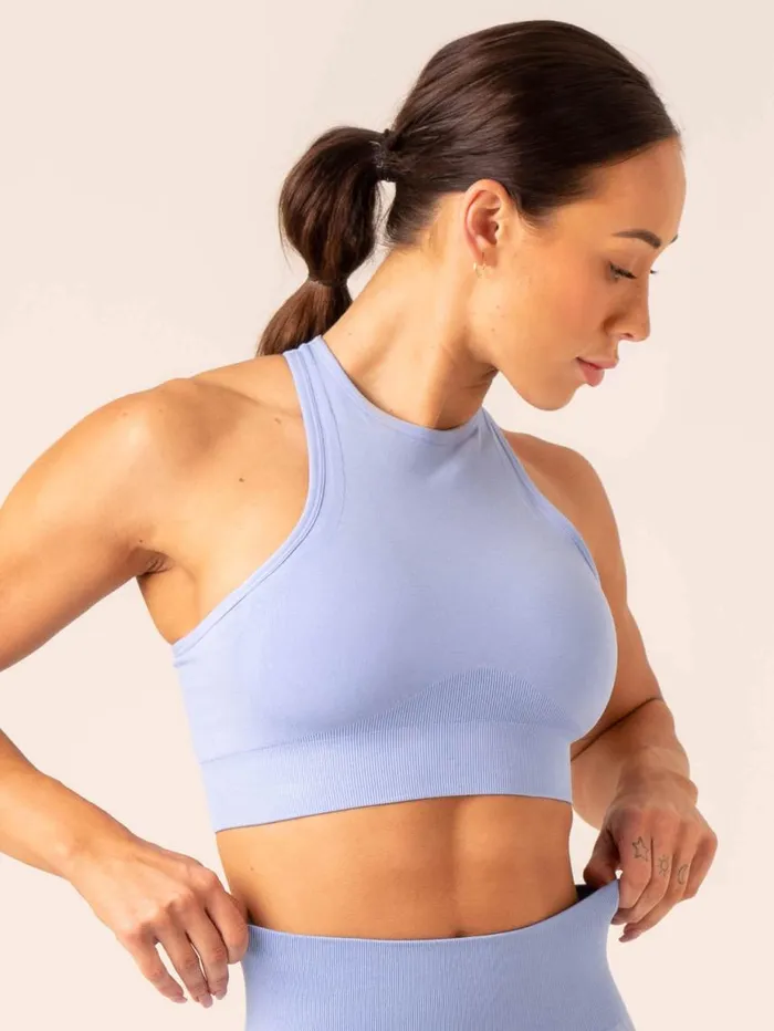 Sports Bras Womens Ryderwear Lift Seamless High Neck Sports Bra Cornflower Blue