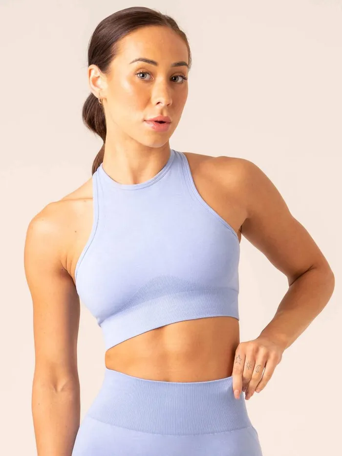 Sports Bras Womens Ryderwear Lift Seamless High Neck Sports Bra Cornflower Blue