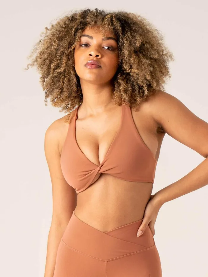 Sports Bras Womens Ryderwear Momentum Twist Sports Bra Clay