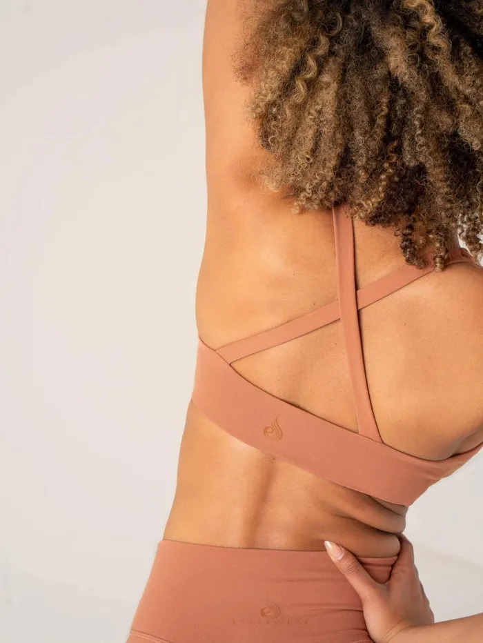 Sports Bras Womens Ryderwear Momentum Twist Sports Bra Clay