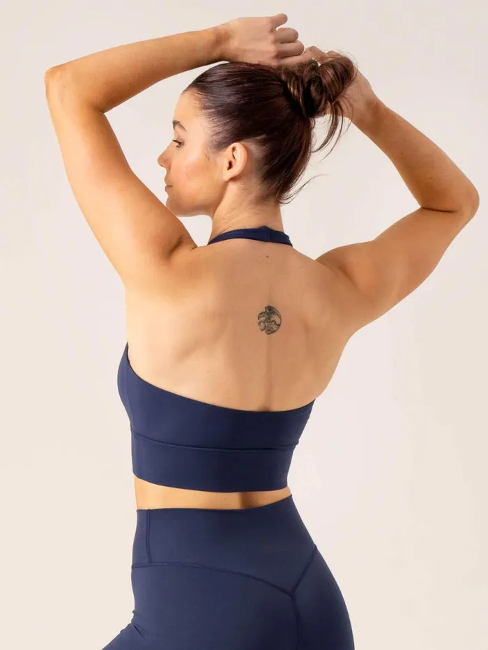 Sports Bras Womens Ryderwear NKD Arch Halter Sports Bra Navy