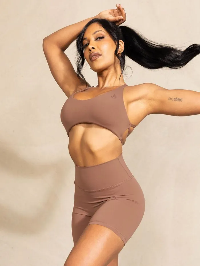 Sports Bras Womens Ryderwear NKD Embody Sports Crop Mocha