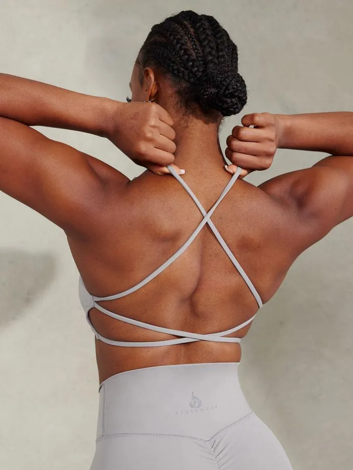 Sports Bras Womens Ryderwear NKD Embody Sports Crop Steel Grey