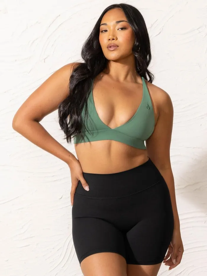 Sports Bras Womens Ryderwear NKD Low Neck Sports Bra Forest Green