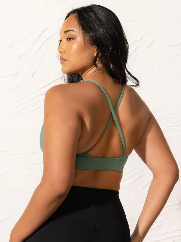 Sports Bras Womens Ryderwear NKD Low Neck Sports Bra Forest Green